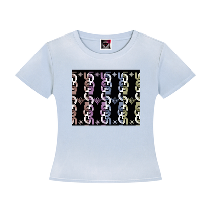Women’s "Colored UG Chain Pattern" Sunfade Washed T-Shirt
