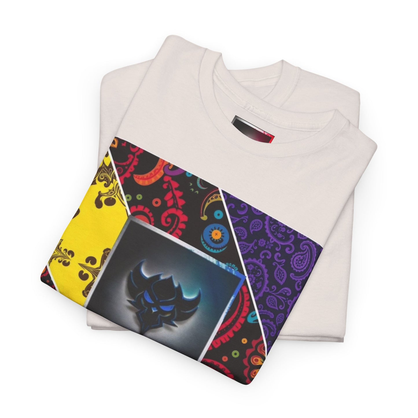 Patchwork Bandana Tee – Psychedelic Bandana Patchwork T-Shirt with Ungodly Apparel Logo