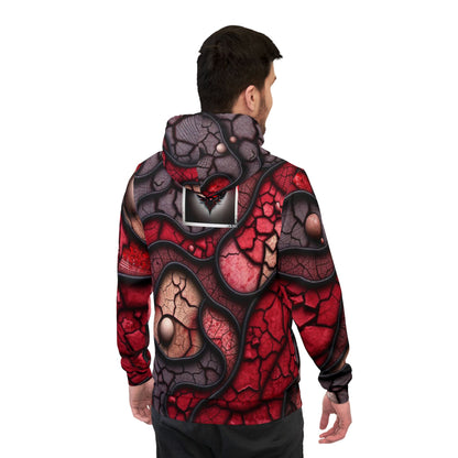 Blood Inspired, Halloween, Red Abstract Athletic Hoodie, Trendy Sportswear, Graphic Pullover, Gift for Fitness Lovers, Unique Streetwear