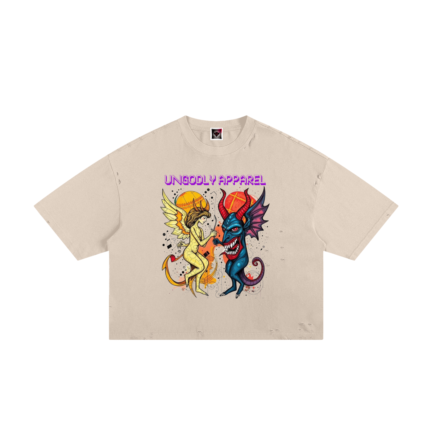 Angels and Demons Classic Frayed Boxy Tee