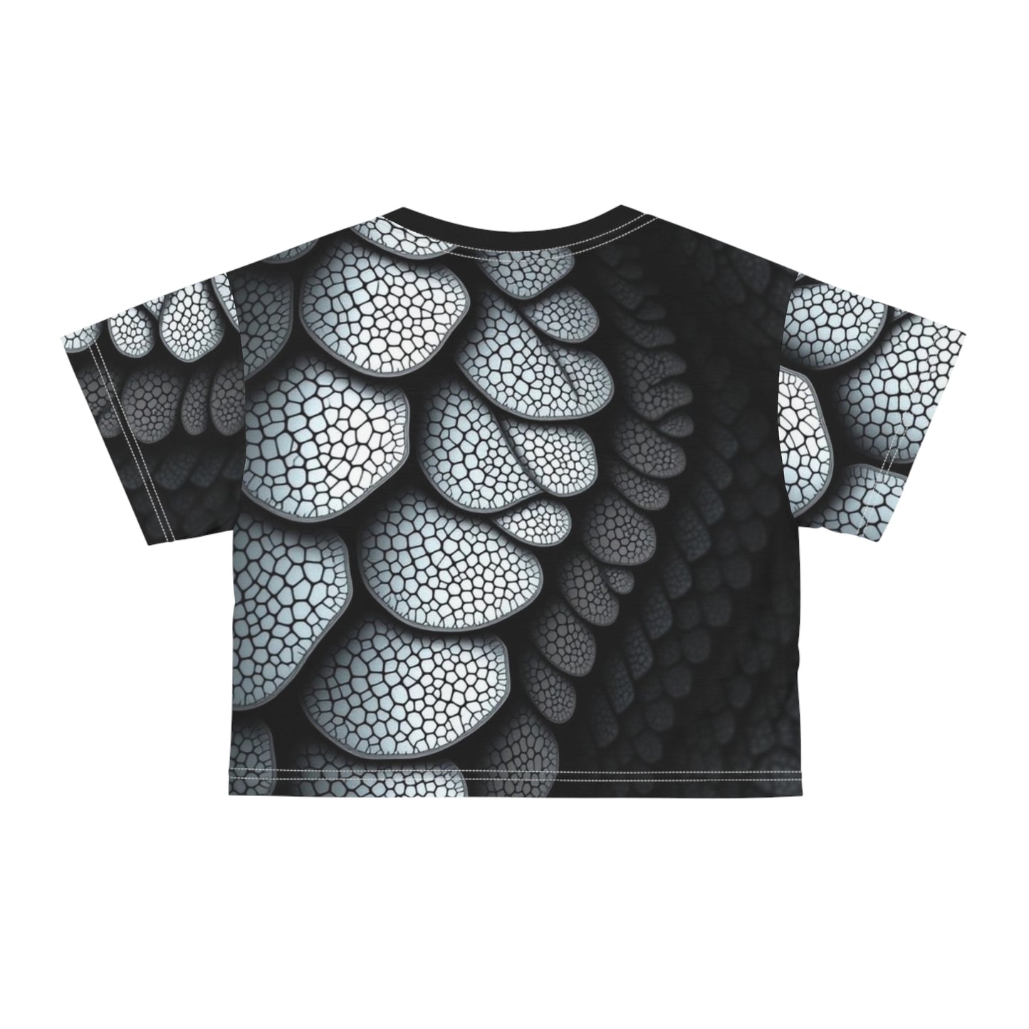 Black Dragon Scale Crop Tee — 'Ungodly Apparel' Graphic