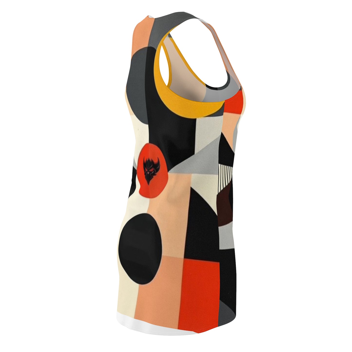 Abstract Geometric Racerback Dress — Retro Circles Print