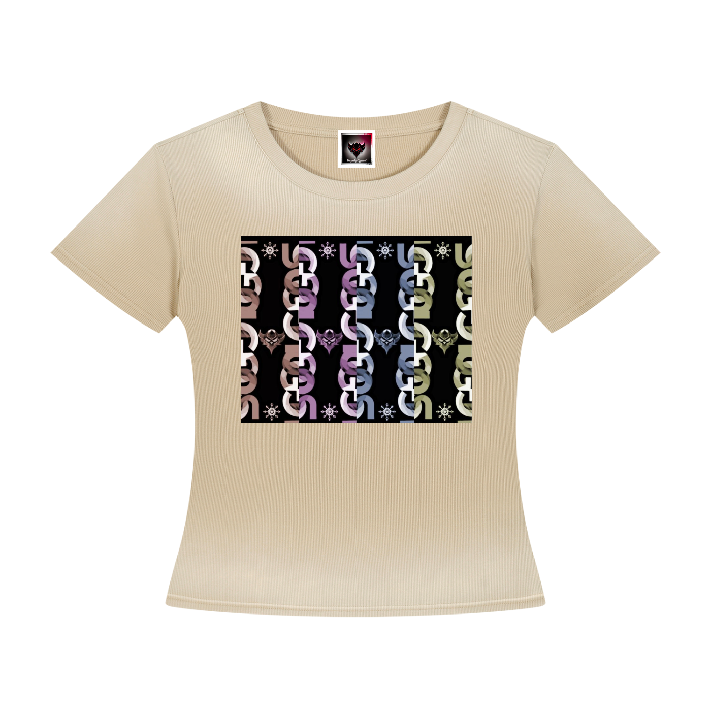 Women’s "Colored UG Chain Pattern" Sunfade Washed T-Shirt