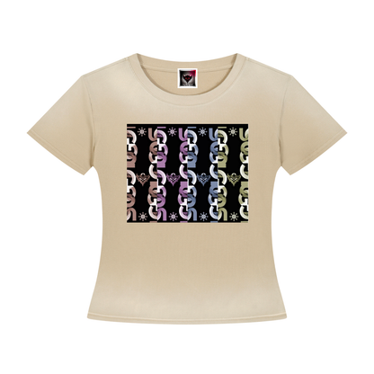 Women’s "Colored UG Chain Pattern" Sunfade Washed T-Shirt