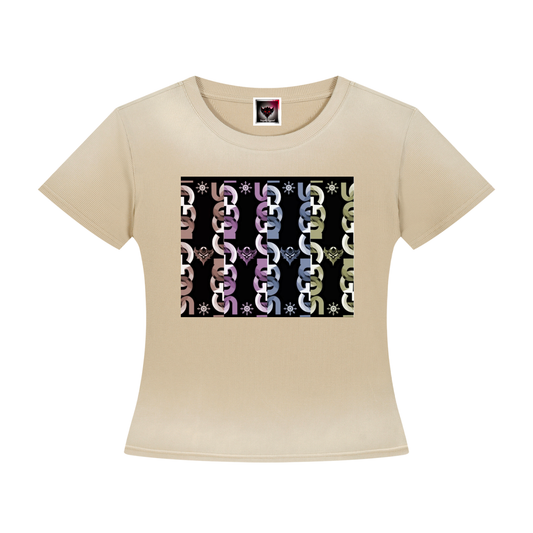Women’s "Colored UG Chain Pattern" Sunfade Washed T-Shirt
