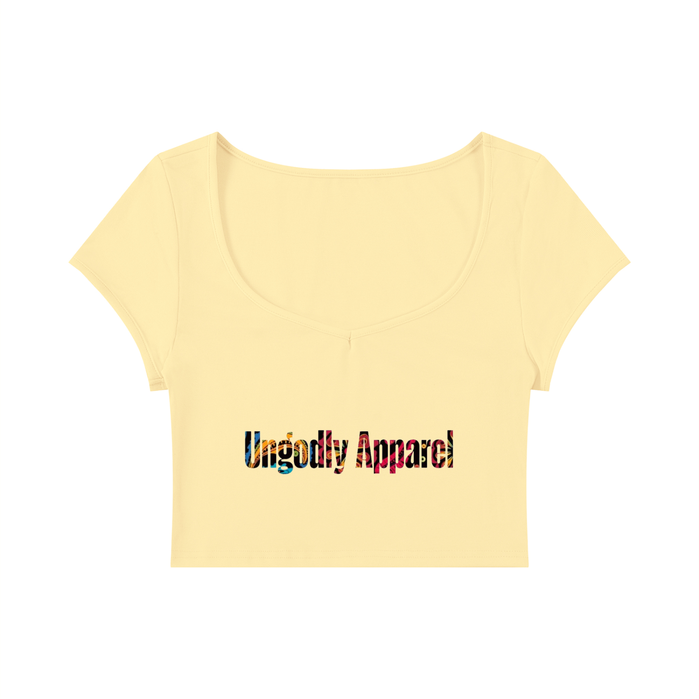 "Ungodly Apparel Bandana Font" Women's Slim Cap Sleeve Crop T-Shirt