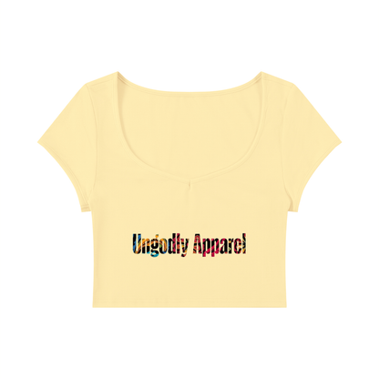"Ungodly Apparel Bandana Font" Women's Slim Cap Sleeve Crop T-Shirt