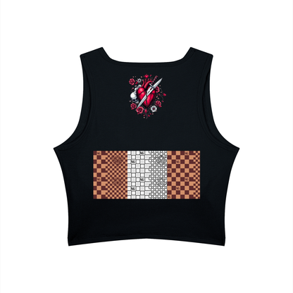 "UG Checkerboard Pattern" Women’s Hollow-Out Yoga Tank Top