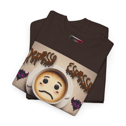 Unisex Heavy Cotton Tee - "Depresso Espresso" Graphic Shirt