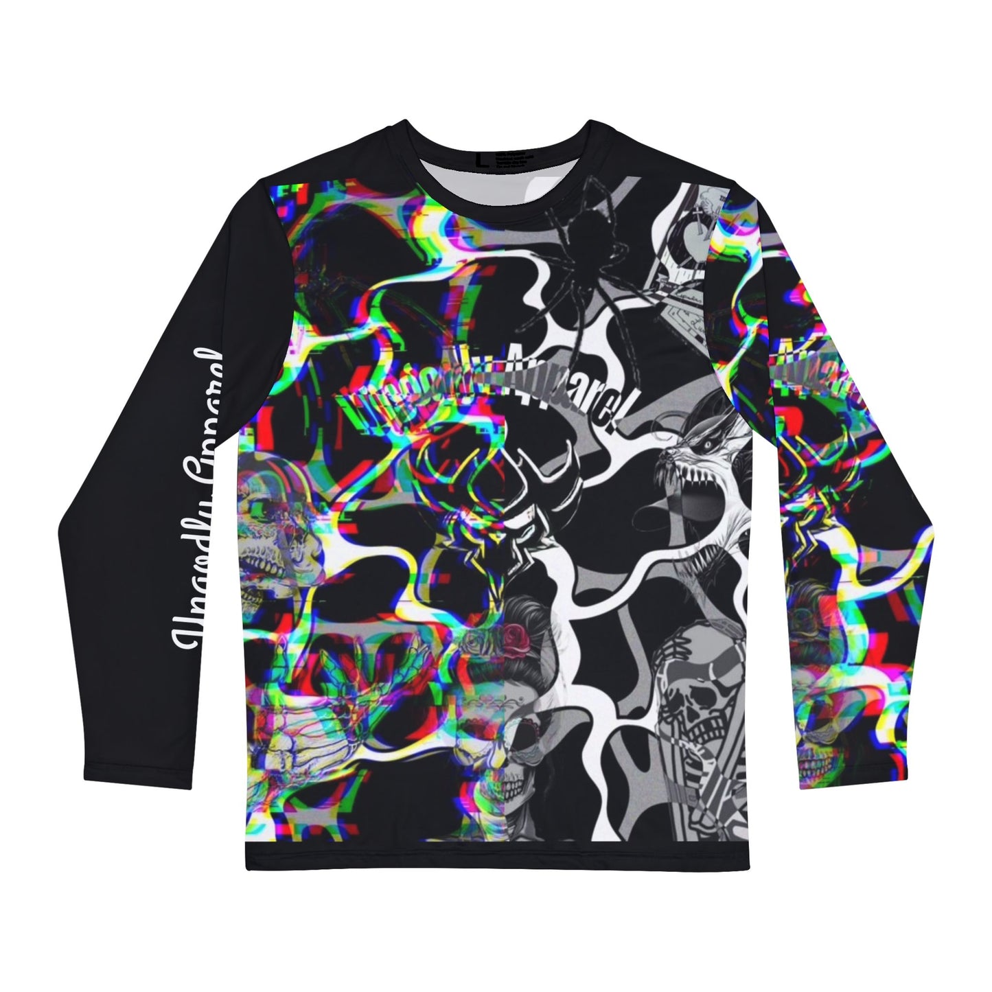 Ungodly Glitch Skull Long Sleeve Shirt