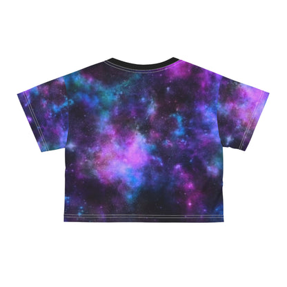 Tarot Lovers Galaxy Crop Tee — "Ungodly Apparel" Cosmic Tarot Graphic