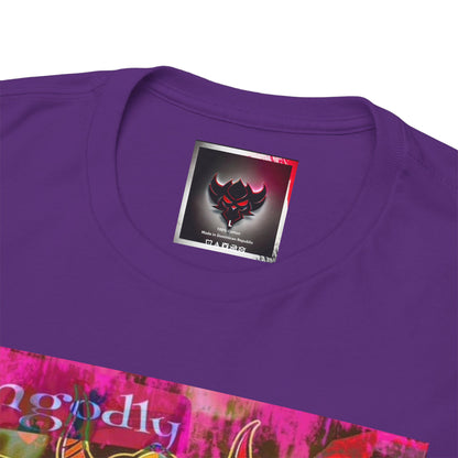 Psychedelic Skate Hoodie Kid Graphic Tee — "Ungodly Apparel Demon Mascot" Streetwear