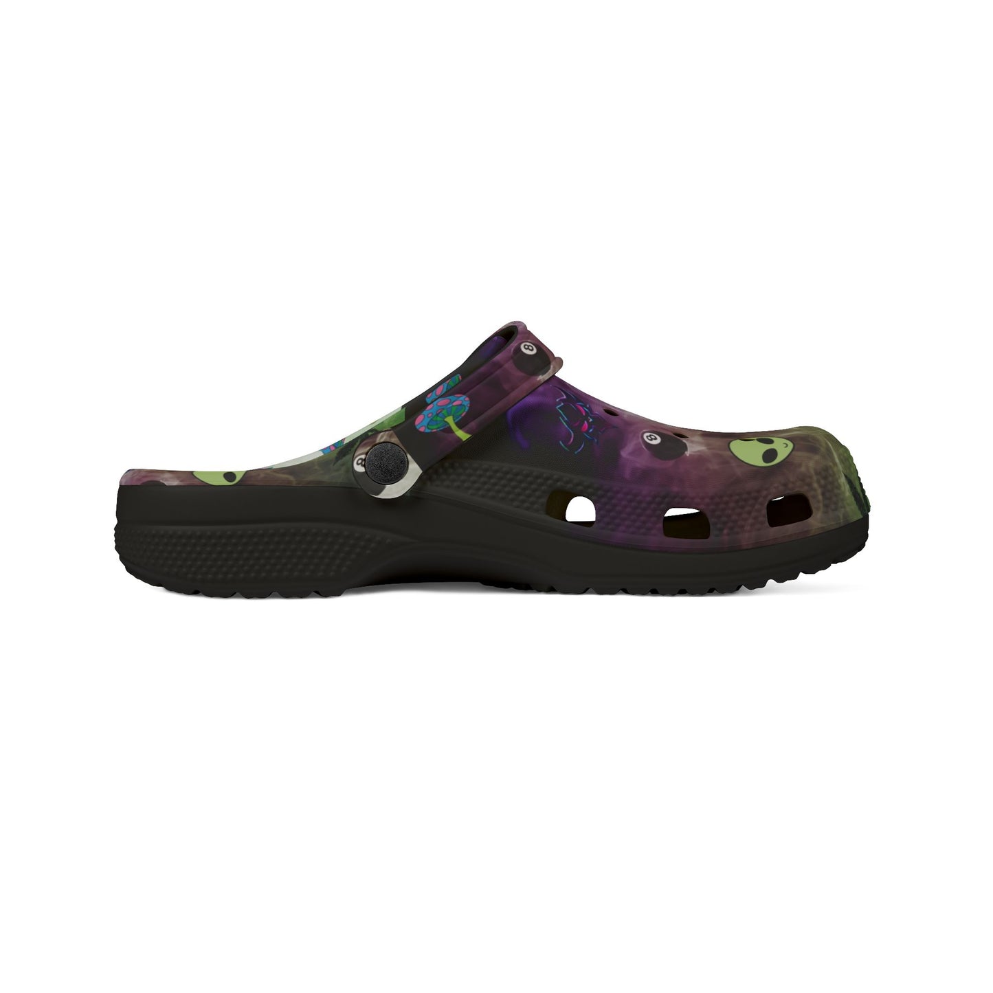 Alien Galaxy Foam Clogs — UFO & Green Alien Print EVA Shoes