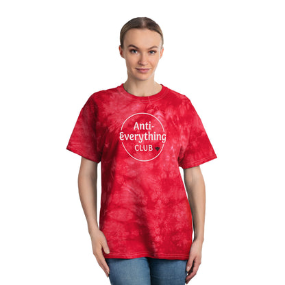 Chic Tie-Dye Tee, "Anti-Everything Club Shirt", Casual Summer Fashion, Boho Style Gift, Festival Wear, Unique Statement Tee