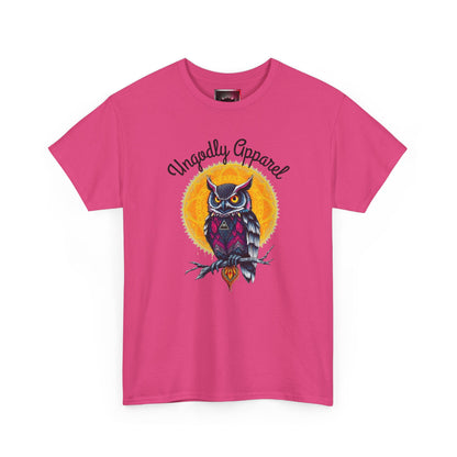 Owl Moon Graphic Tee — Vintage Illustration "Ungodly Apparel"
