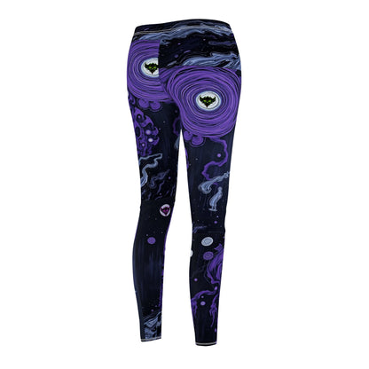 Cosmic Vibes Women's Casual Leggings - Unique Purple Galaxy Design