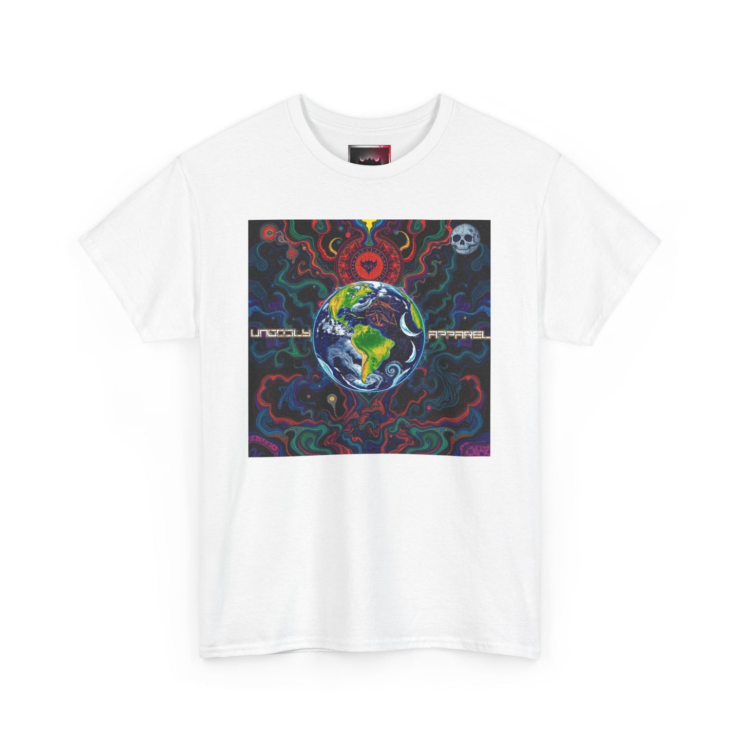 Unisex Heavy Cotton Tee - Vibrant "Ungodly Earth" Design for Nature Lovers
