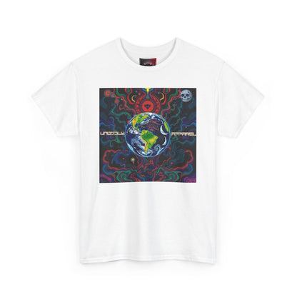 Unisex Heavy Cotton Tee - Vibrant "Ungodly Earth" Design for Nature Lovers