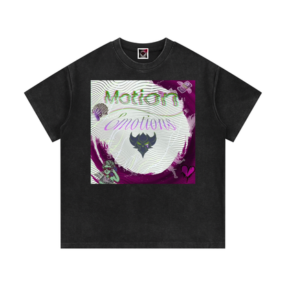 "Motion Over Emotions" Mineral Wash Waffle Knit T-Shirt