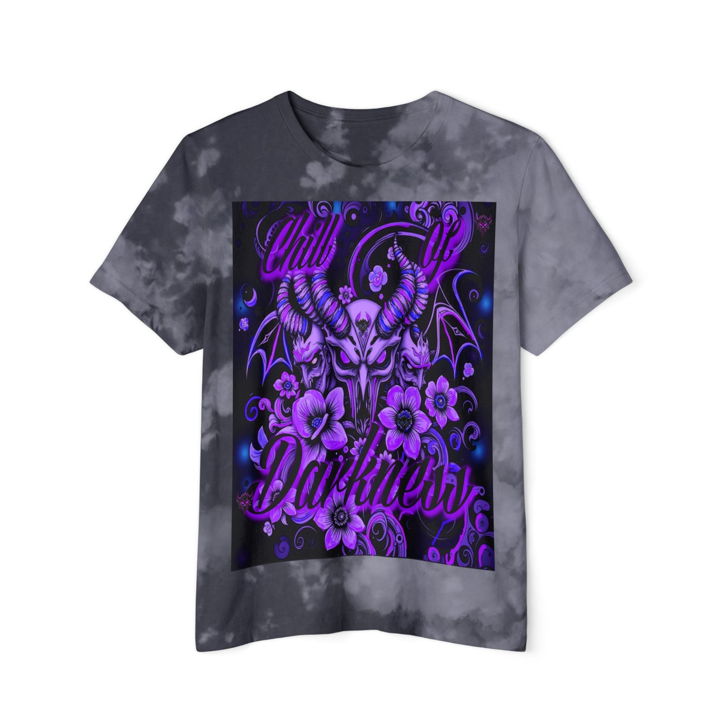 "Chill in Darkness" Women's Baby Tee - Edgy Floral Graphic Tee