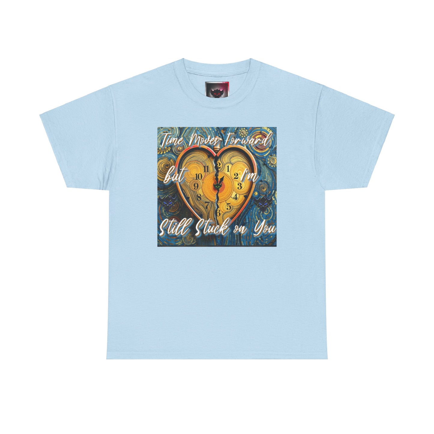 Still Stuck on You Heart Clock Tee - Unisex Heavy Cotton T-Shirt