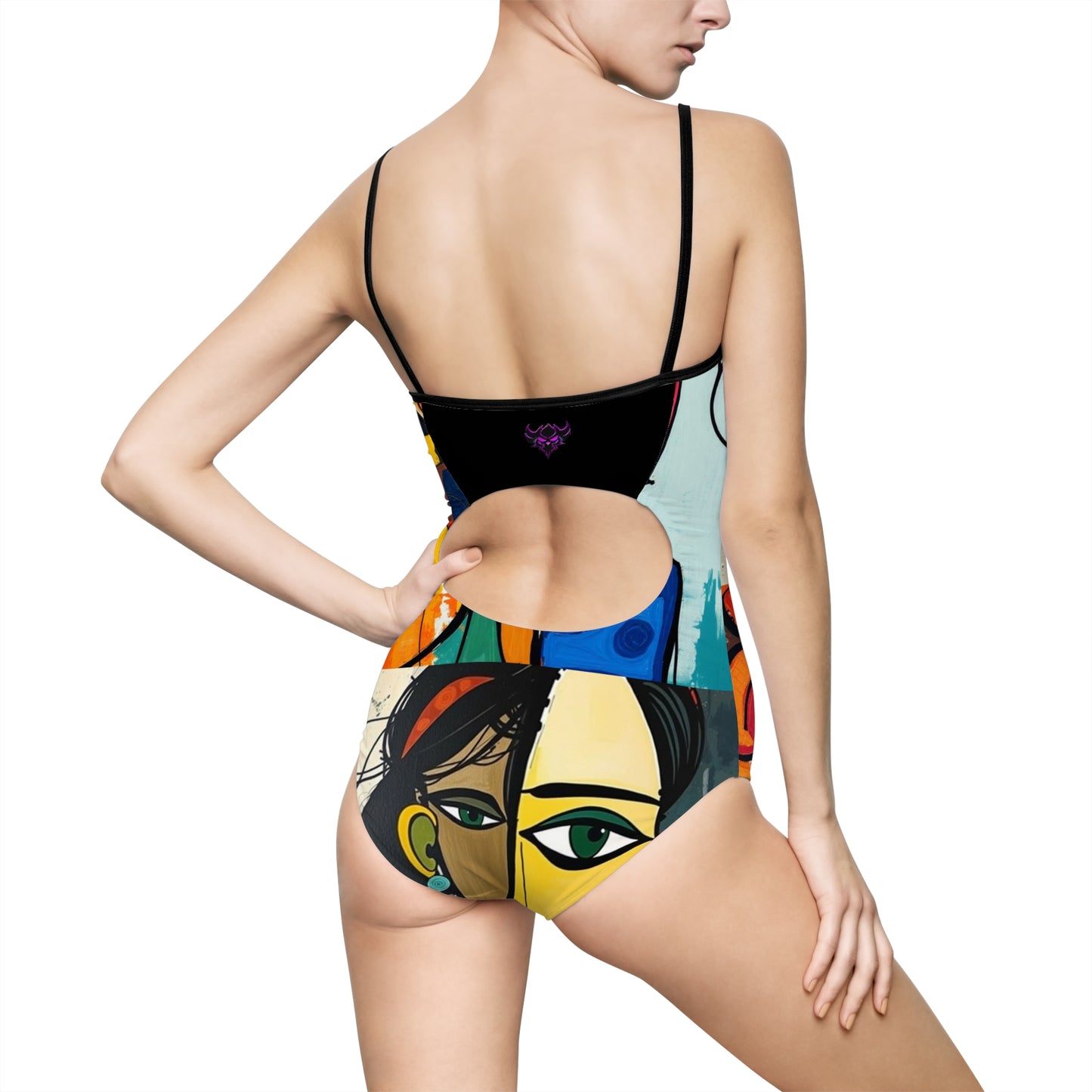 Colorful Artistic Women's One-Piece Swimsuit | Unique Swimsuit for Beach Days, Pool Parties, Summer Fun, Art Lovers, Vacation Ready