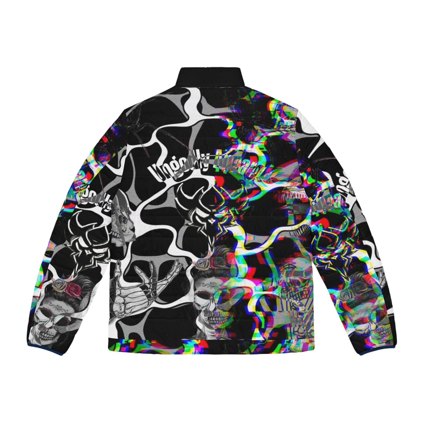 Men's Ungodly Skull Glitch Puffer Jacket