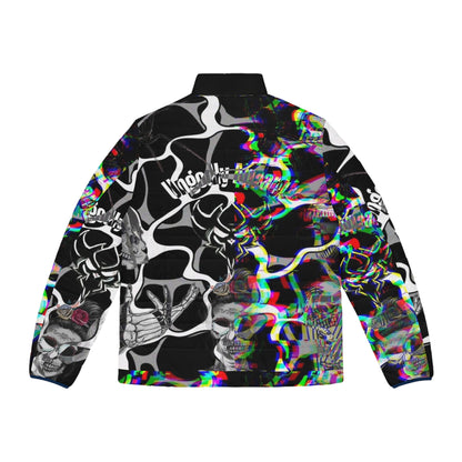Men's Ungodly Skull Glitch Puffer Jacket