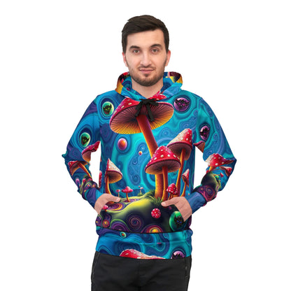 Psychedelic Mushroom Athletic Hoodie - Vibrant Outdoor Style