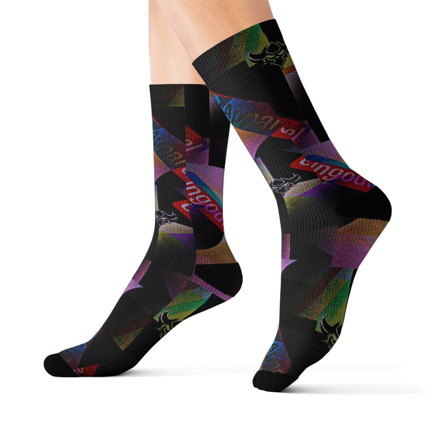 Abstract Neon Pattern Sublimation Socks