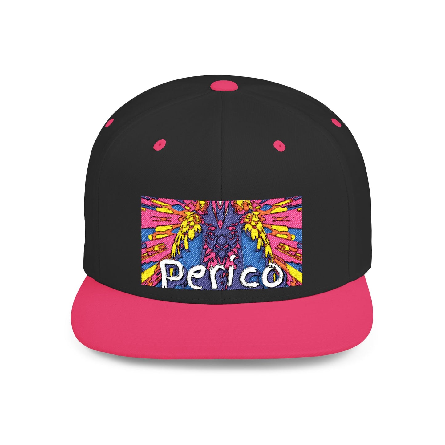 Colorful "Perico" Flat Bill Snapback Cap – Stylish & Fun Headwear for Any Occasion