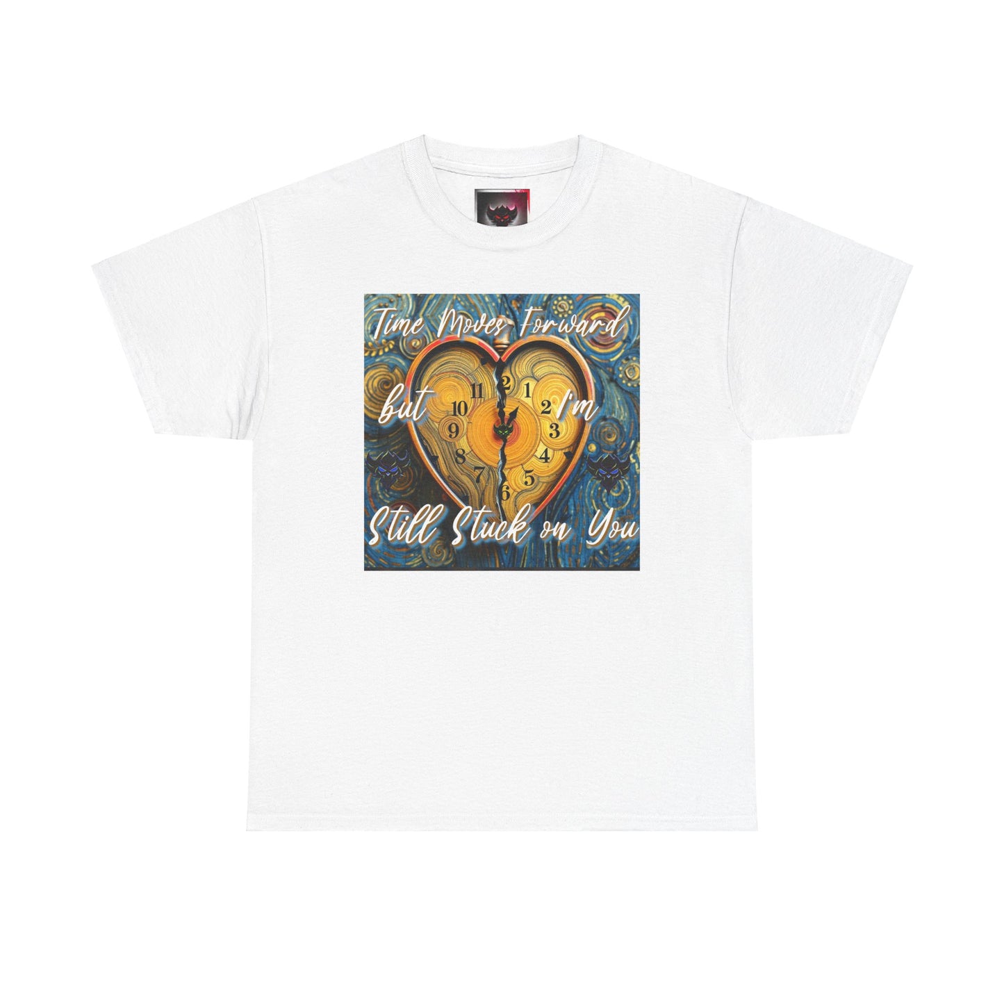 Still Stuck on You Heart Clock Tee - Unisex Heavy Cotton T-Shirt