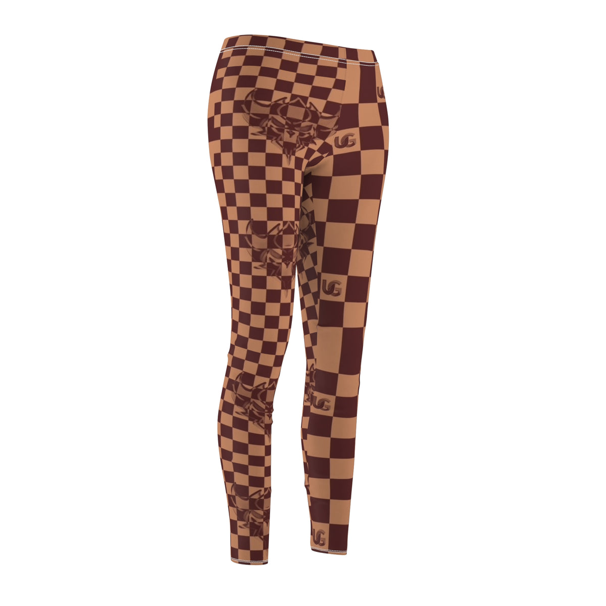 Women's UG Apparel Brown Checkerboard Casual Leggings