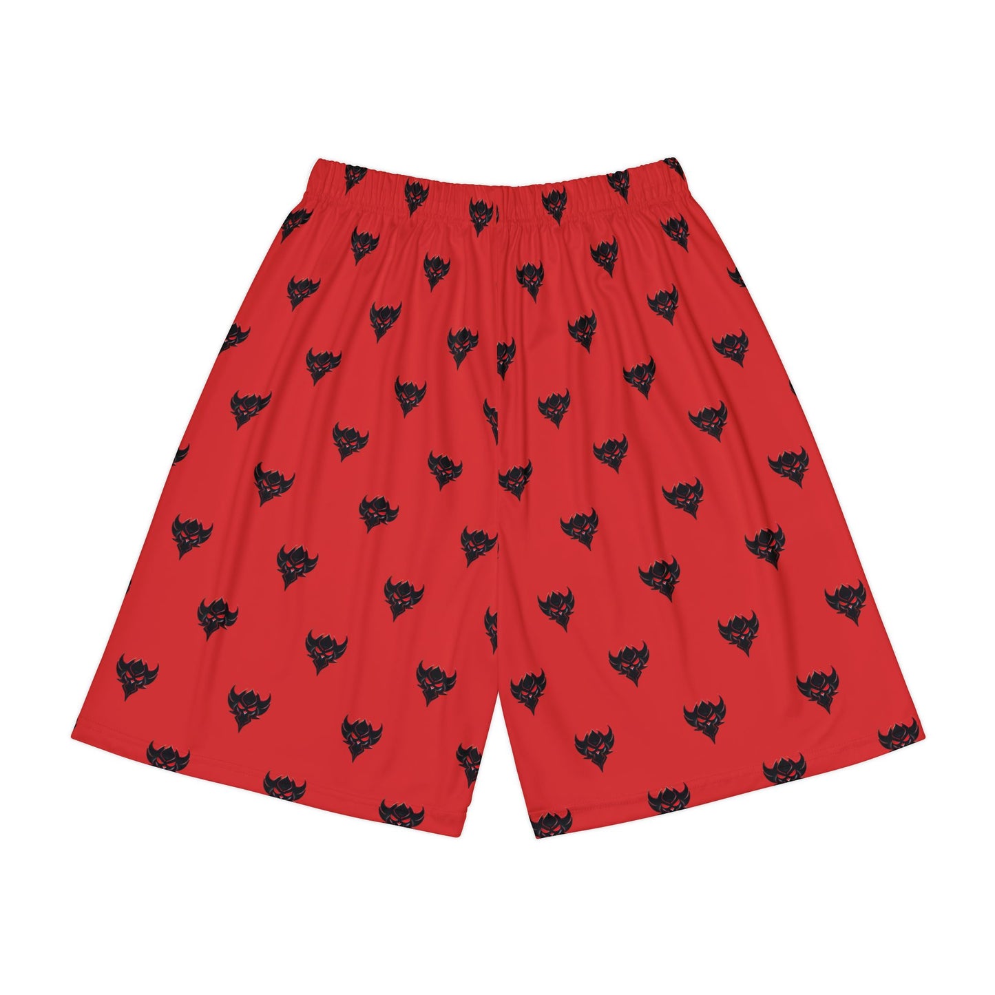 Red Men’s Athletic Shorts with Ungodly Apparel Logo Pattern