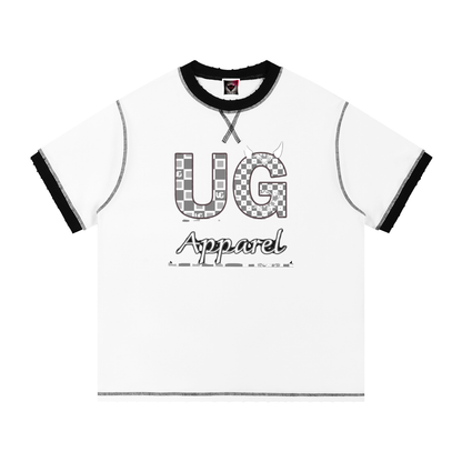 "Black and White UG Apparel" Contrast-Stitched Cotton T-Shirt