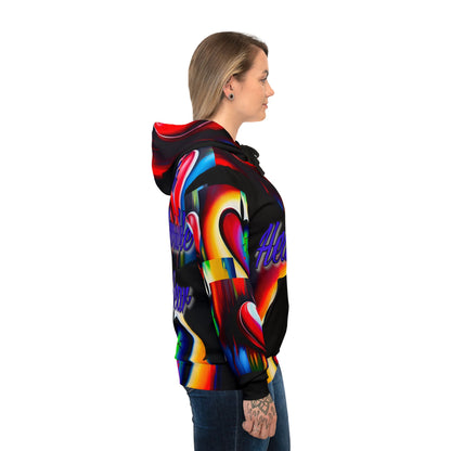 "Heartache: Love's Invisible Scar" Athletic Hoodie - Colorful Heart Design - Perfect for Valentine's Day and Fitness Lovers