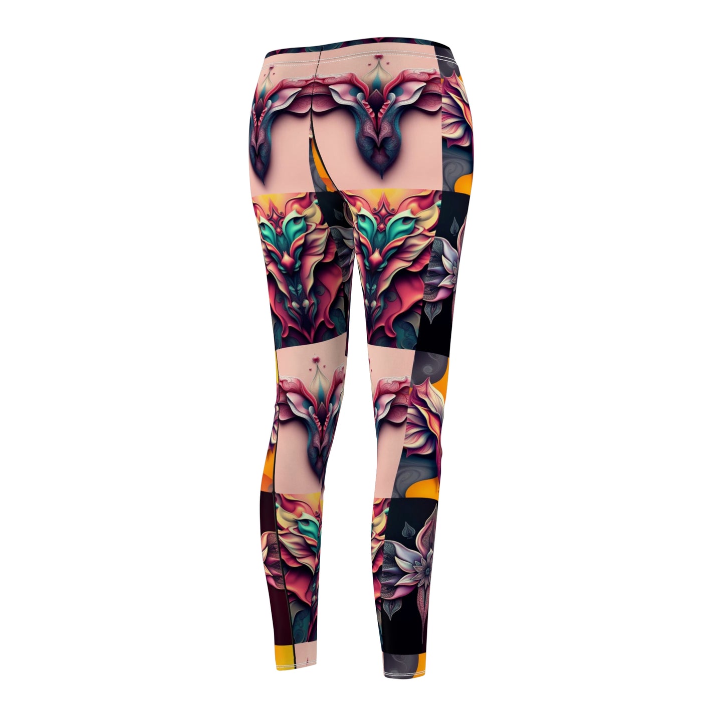 "Lady Flowers" Artistic Floral Leggings for Women - Comfortable & Stylish Activewear