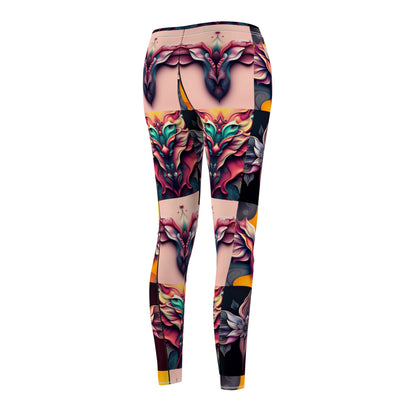 "Lady Flowers" Artistic Floral Leggings for Women - Comfortable & Stylish Activewear