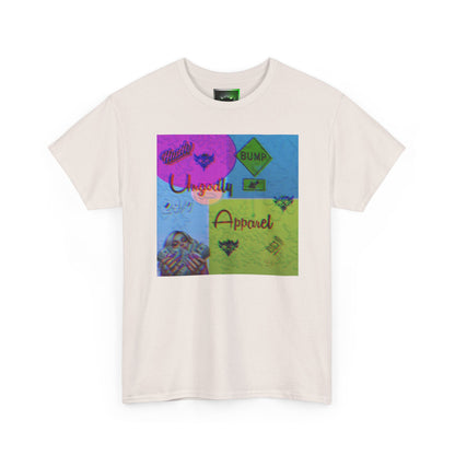 Abstract Pop-Art Graphic Tee — 'Apparel' Color Block Design