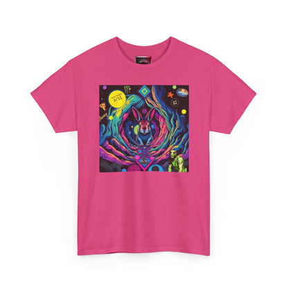 Psychedelic Cosmic Rabbit Hole T-Shirt — Vibrant Trippy Space Art Tee