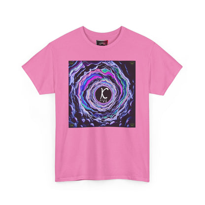 "K-Hole" Unisex Heavy Cotton Tee - Cosmic Swirl Graphic Tee for Trendy Vibes