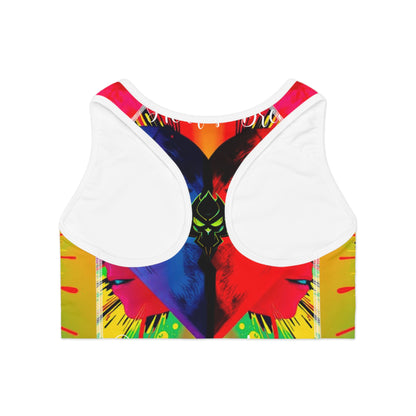 "Some Hearts Break, Others Bloom" Vibrant Colorful Sports Bra - Fitness and Activewear for Empowered Women