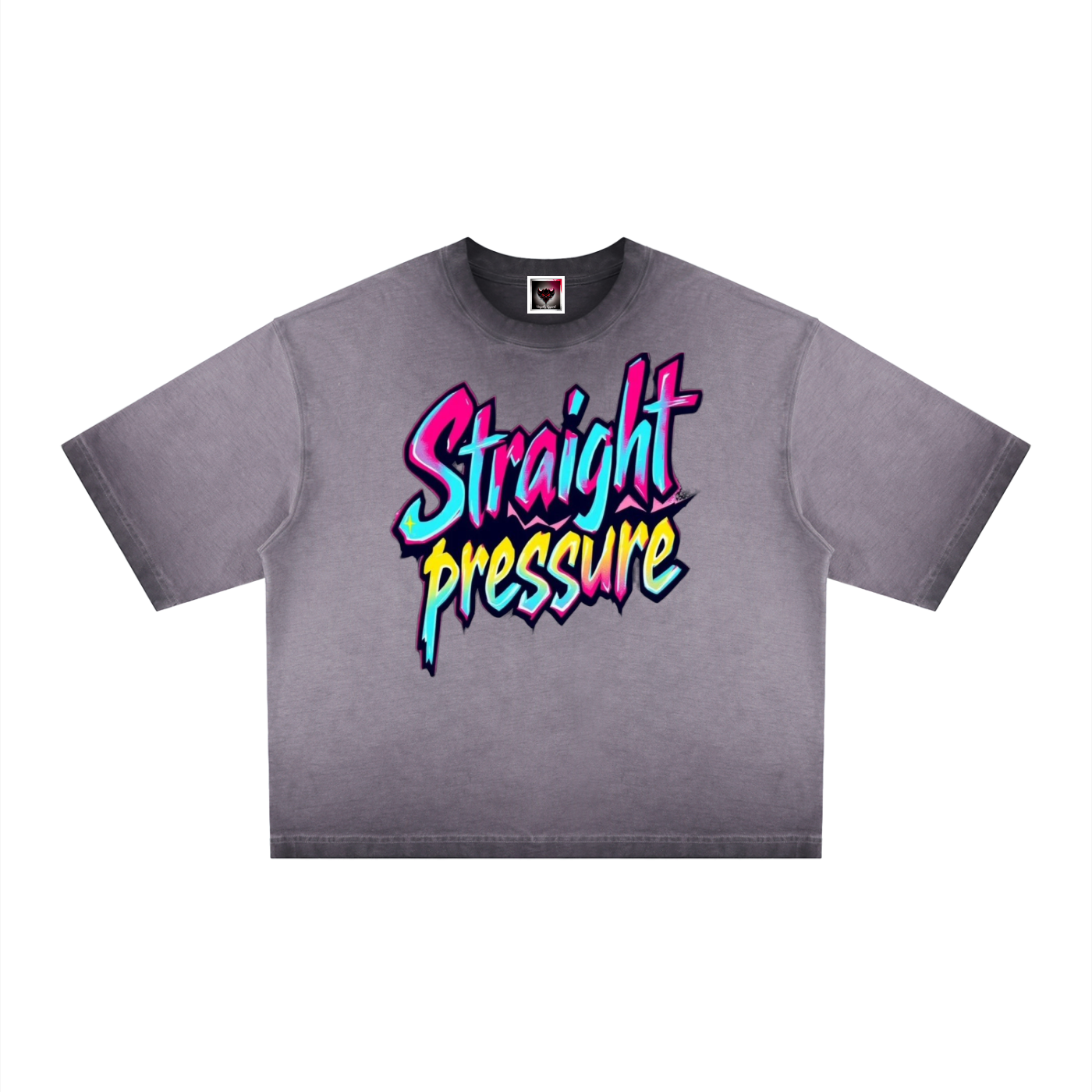 "Straight Pressure" Unisex Reverse Dyed Boxy T-Shirt