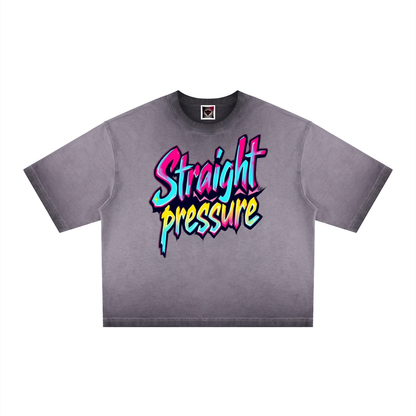 "Straight Pressure" Unisex Reverse Dyed Boxy T-Shirt