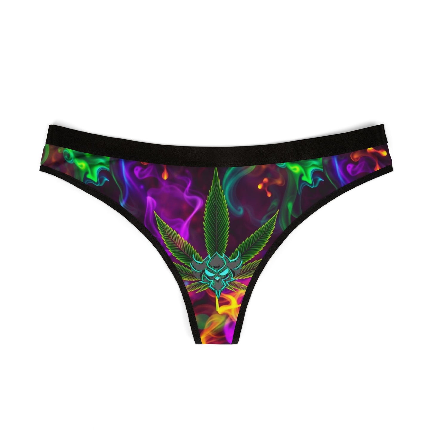 Psychedelic Cannabis Women's Thongs - Vibrant Colorful Underwear