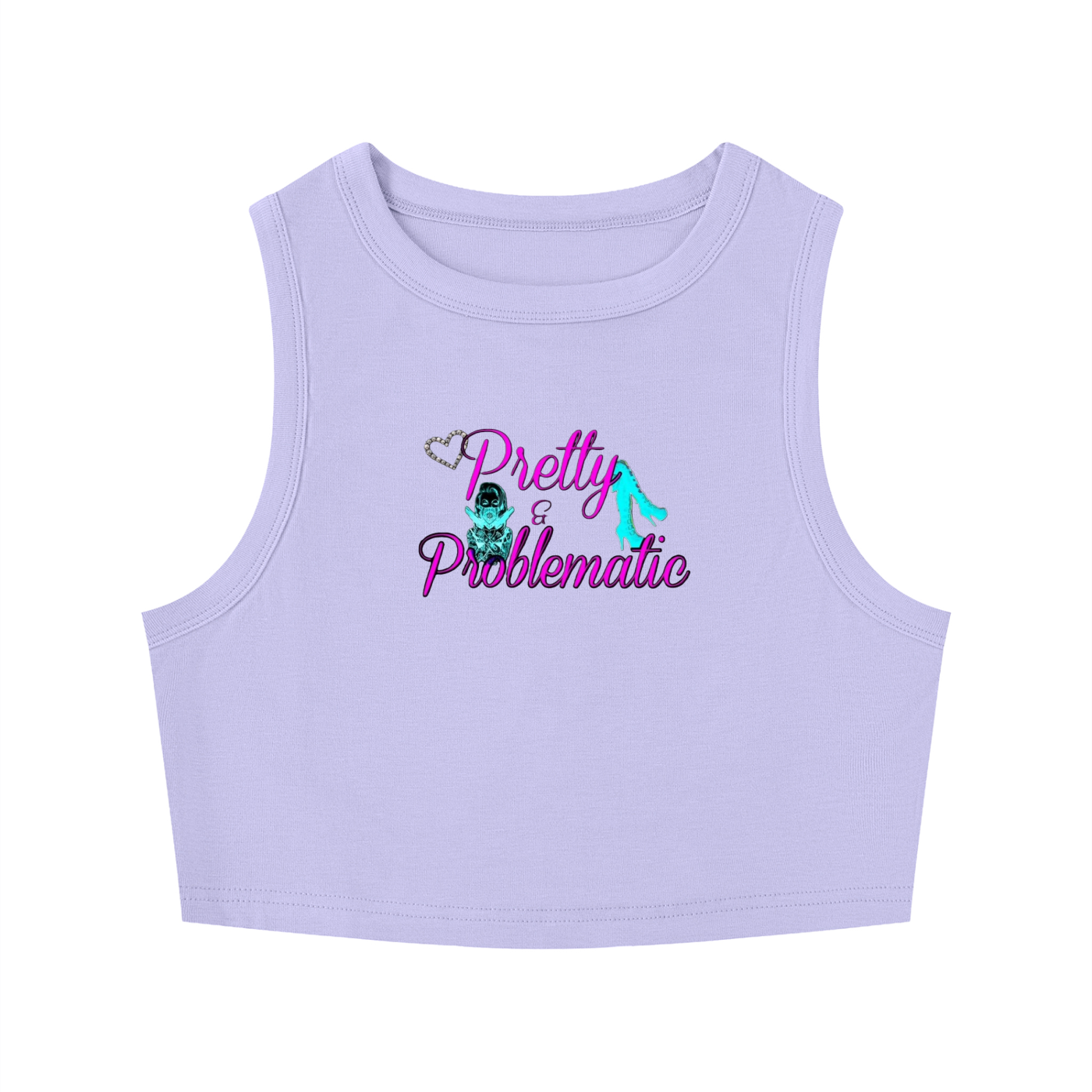 "Pretty and Problematic" Women's Tight Crewneck Crop Tank Top