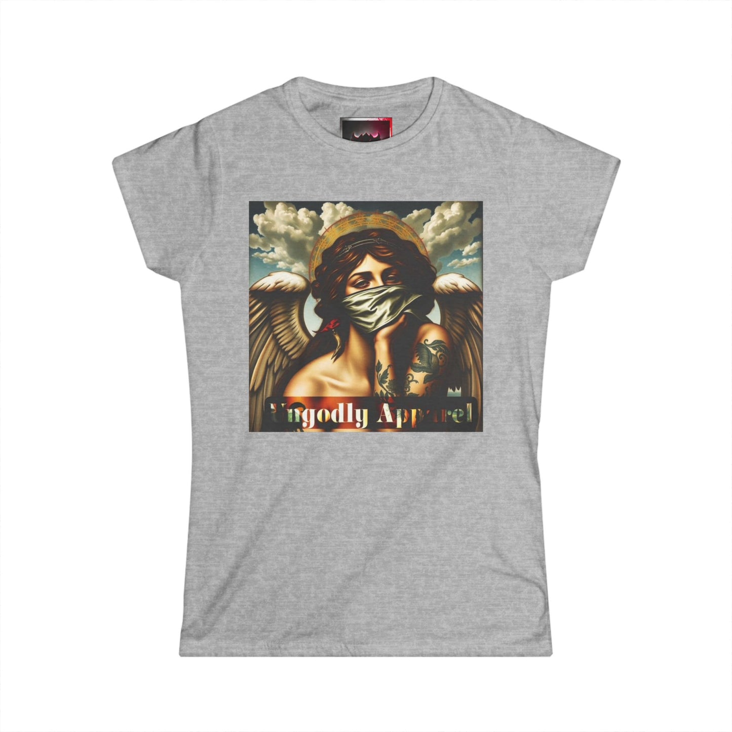 Angel with Mask Women's Tee — 'Ungodly Apparel' Vintage Graphic