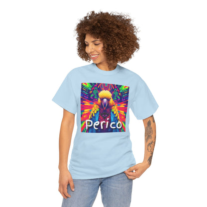 "Perico" Colorful Parrot Unisex Heavy Cotton Tee - Vibrant Tropical Shirt