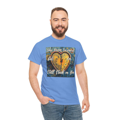 Still Stuck on You Heart Clock Tee - Unisex Heavy Cotton T-Shirt