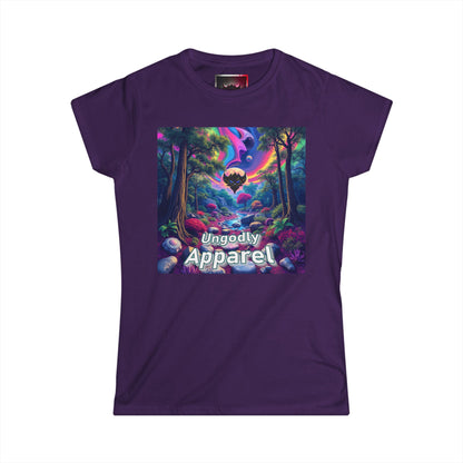 Women's Softstyle Tee - Ungodly Apparel Rainbow Forest Design